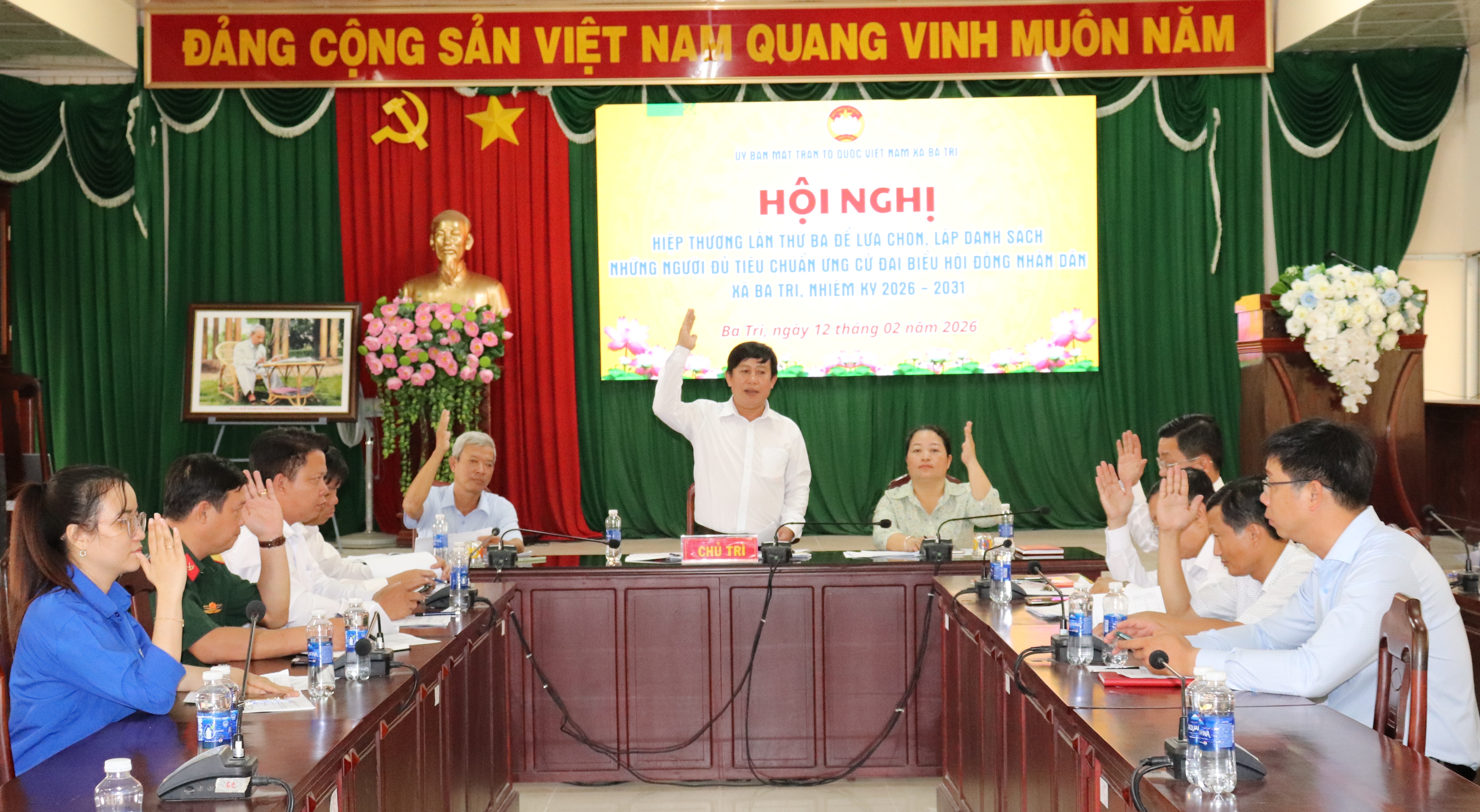 Hiệp thương lần 3, lập danh sách chính thức những người ứng cử đại biểu HĐND xã Ba Tri nhiệm kỳ 2026 - 2031

