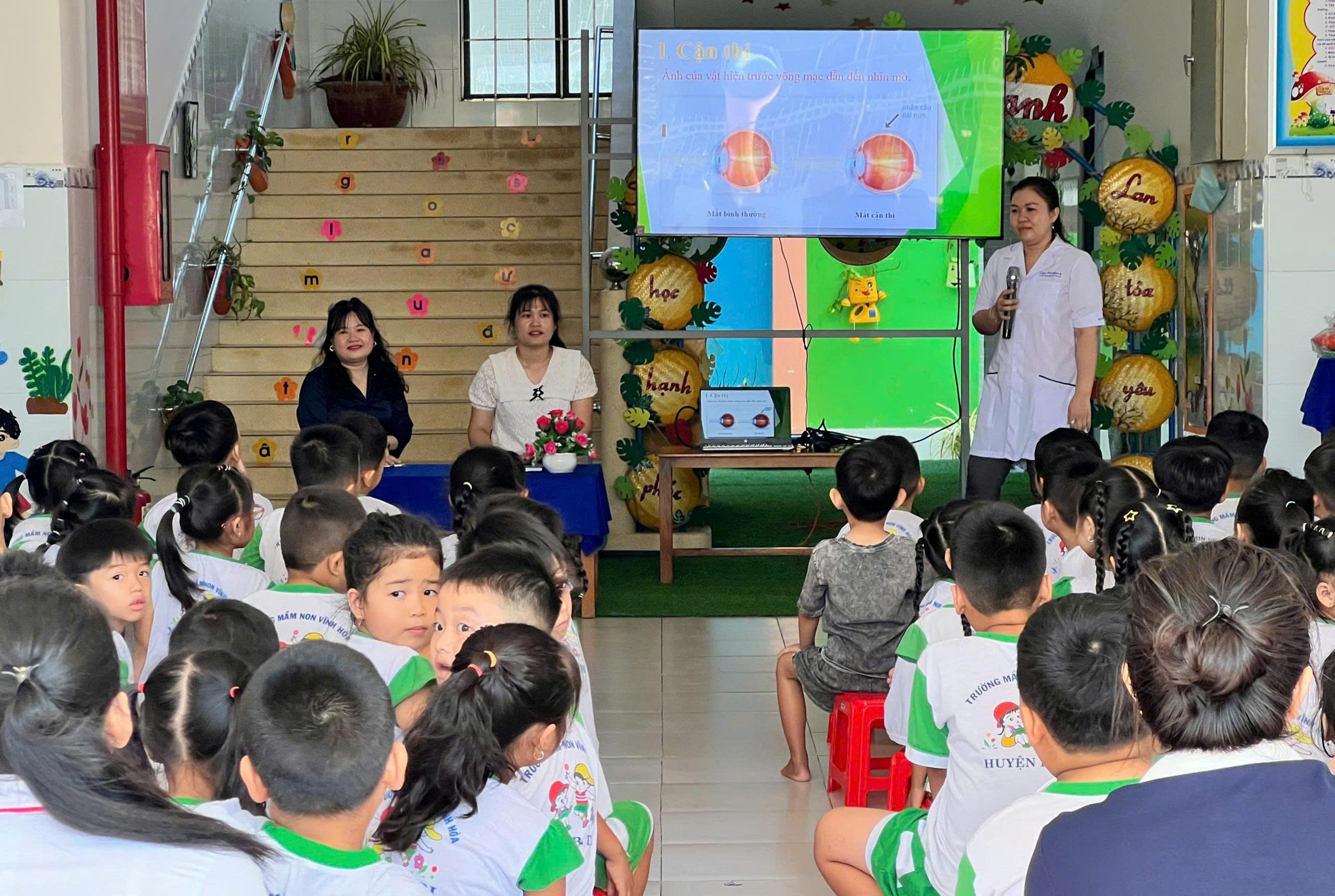 Trường Mần non Vĩnh Hòa tổ chức hoạt động truyền thông chăm sóc mắt – Chung tay bảo vệ thị lực cho trẻ. 