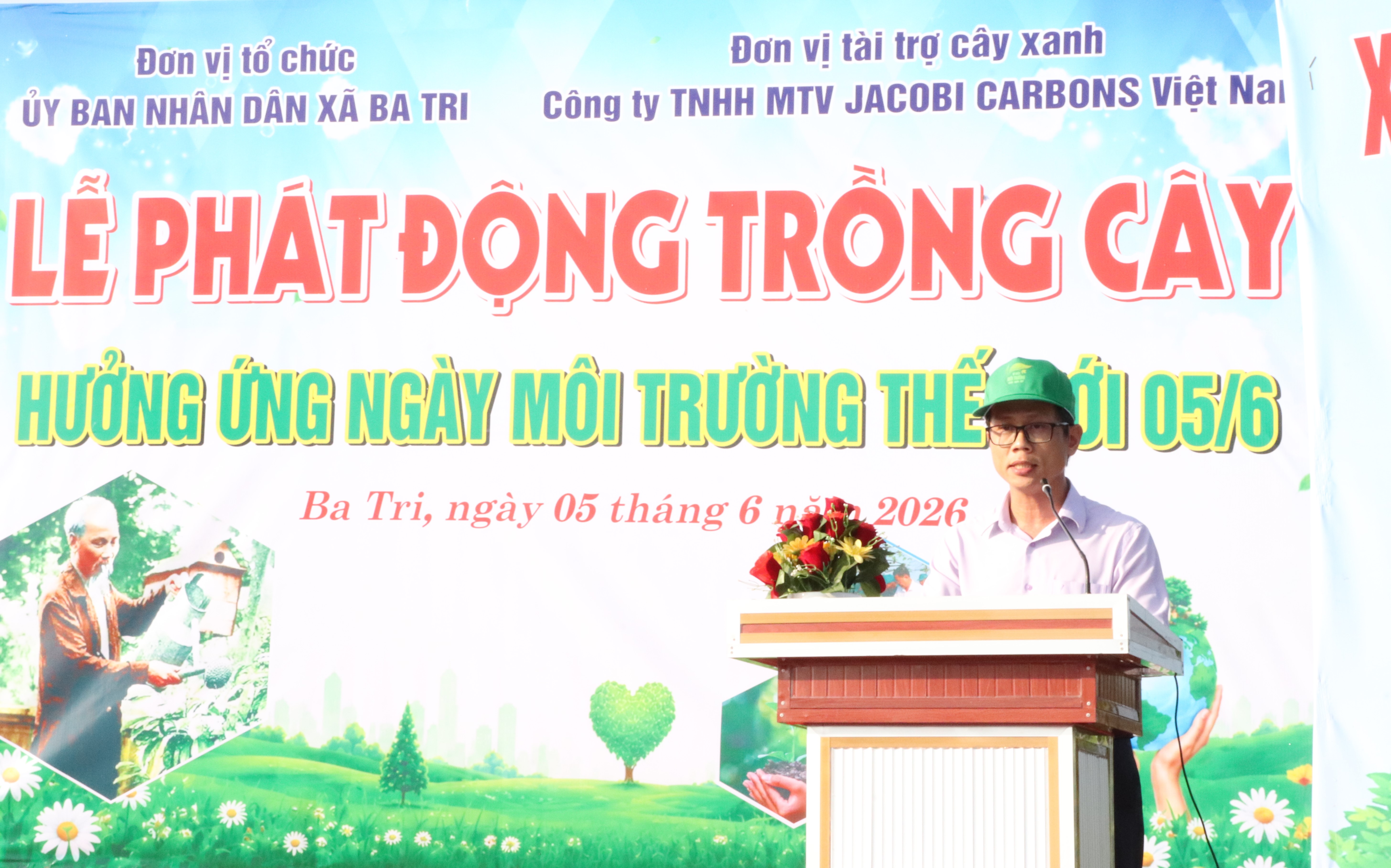 UBND xã Ba Tri tổ chức Lễ phát động trồng cây xanh hưởng ứng Ngày môi trường thế giới 5.6